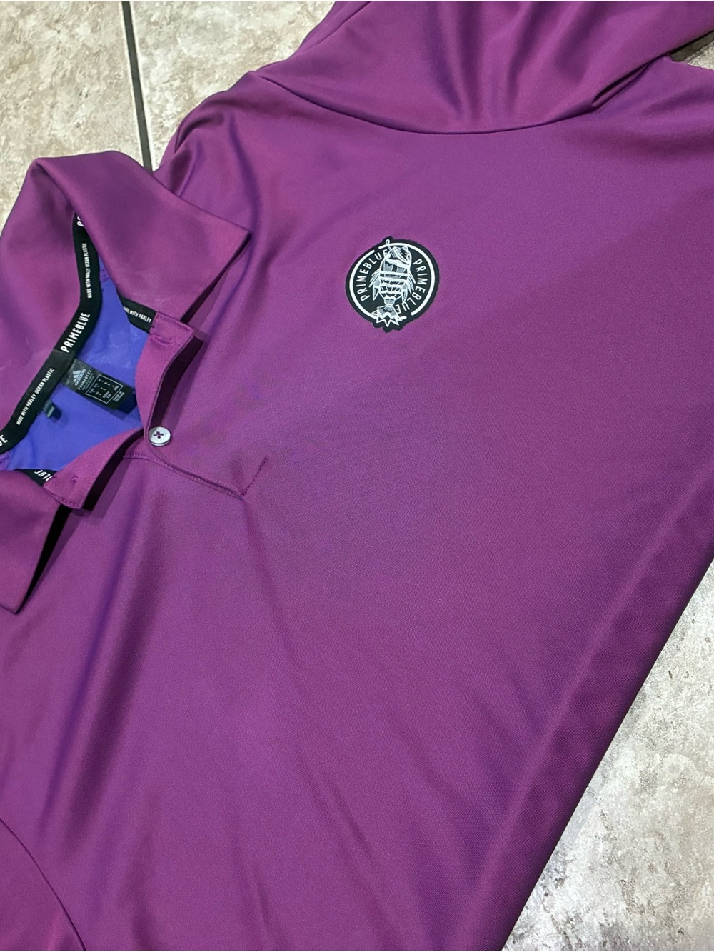 adidas Men's Magenta Polo Shirt with Chest Badge